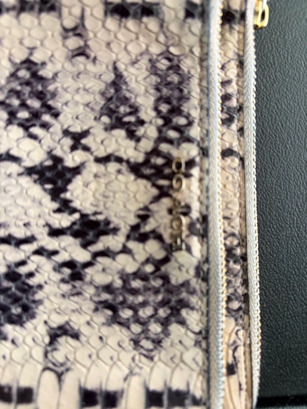 Coach Madison Python Embossed Double-Zip Wristlet - Picture 3 of 8